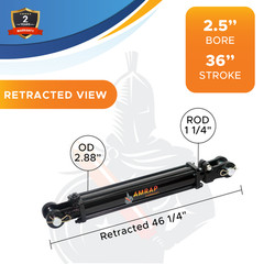 2.5×36 Hydraulic Cylinder 2.5″ Bore 36″ Stroke Double Acting Tie-Rod Cylinder