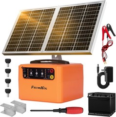 30 Miles 15W Solar Electric Fence Charger Fence Energizer for Livestock 6-12KV