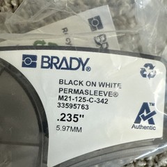 LOT of 5 cartridge ** Brady #M21-125-C-342 Black on White Permasleeve New🔥🔥🔥