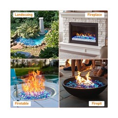 Uniflasy 10 Pounds Fire Pit Glass, 1/2 Inch Reflective Fire Gla… FAST USA SHIP