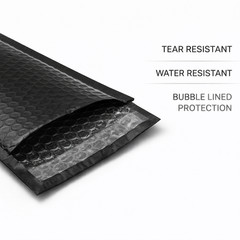 Wholesale 1000 Black Poly Bubble Mailers #000 4×8 Tear & Water Resistant