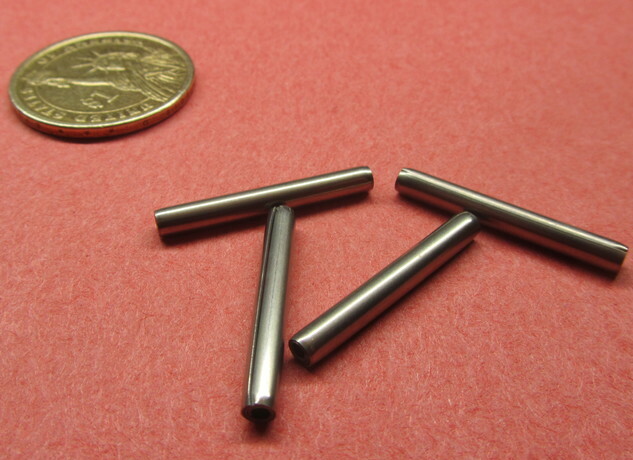 Steel Coiled Spring Pin, 1/8″ Dia x 1.00″ Length, 100 pcs