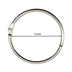 3 Inch (12 Pack) Loose Leaf Binder Book Rings, Heavy Duty Nickel Plated Steel