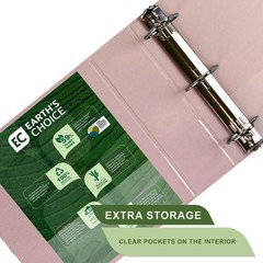 Samsill Plant-Based 3 Inch Durable D-Ring, View Binder, 3-Inch, Rose