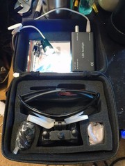 Dental LED Headlight Loupe Light Kit w/ Battery Pack & 3.5X Magnifying Loupes