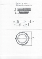 3″ X 4″ PVC Sewer Cleanout Cap Adapter, Pop Up Sewer Relief Cap Adapter,