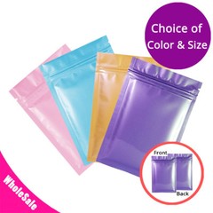 Many Sizes Colorful Double-Sided Glossy Flat Foil Mylar Zip Lock Pouch Bag M