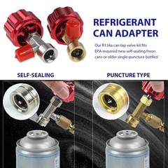 R134a Can Tap Kit – 4 PCS Self-Sealing Taps with Tank Adapter & Quick Coupler