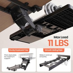 Klearlook Upgraded Ergonomic Keyboard Tray Under Desk, Adjustable Sliding