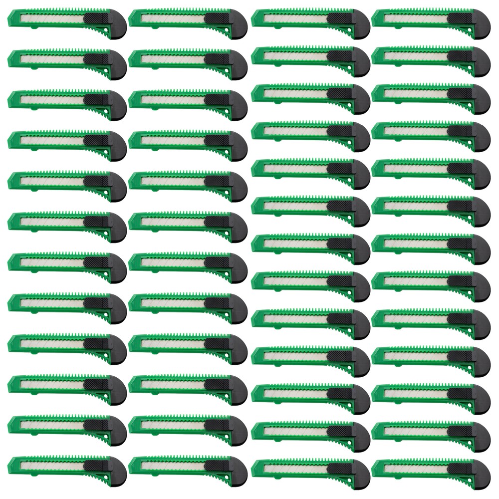 50 Safety Box Cutter Utility Knife Tool Retractable Snap off Razor Blade GREEN