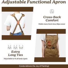 Adjustable Crossback Thick Canvas Apron for Men and Women in Various Scenarios