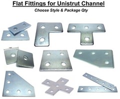 Flat Plate Fittings for Unistrut B-Line Channel (Choose Style & Pkg Qty)