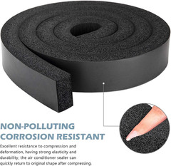 13Ft NBR+PVC Air Conditioner Foam Seal Insulating Strip 2 Roll 1 X 1 Inch 6.5 Fe