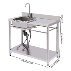 Compartment Commercial Sink Kitchen Stainless Steel Utility Sink Prep Table