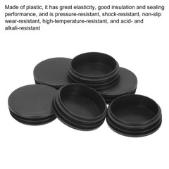 8pcs Round Plastic Hole Plugs 2 3/8 Inch (60mm) Black Insert Tubing End Cap