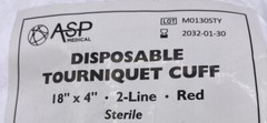 ASP MEDICAL ASP-564007 DISPOSABLE TOURNIQUET CUFF 18″ X 4″ 2-LINE EXP 2032-02-30