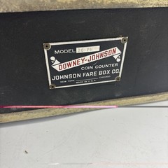 Vintage Hand Cranked Downey Johnson Coin Counter Sorter, Model 20-PH w Coin Tube
