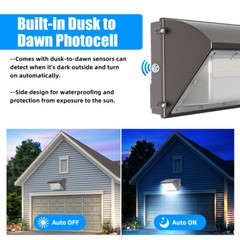 2Pack 150W Led Wall Pack Light Dusk to Dawn Commercial Outdoor Security Lighting