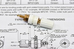 Superior Electric BP21WT White 15A 1000V 5 Way Binding Post Gold Plated Brass