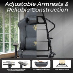 Dowinx Suede Gaming Chair with Silent Wheels, Lumbar Massage and Footrest