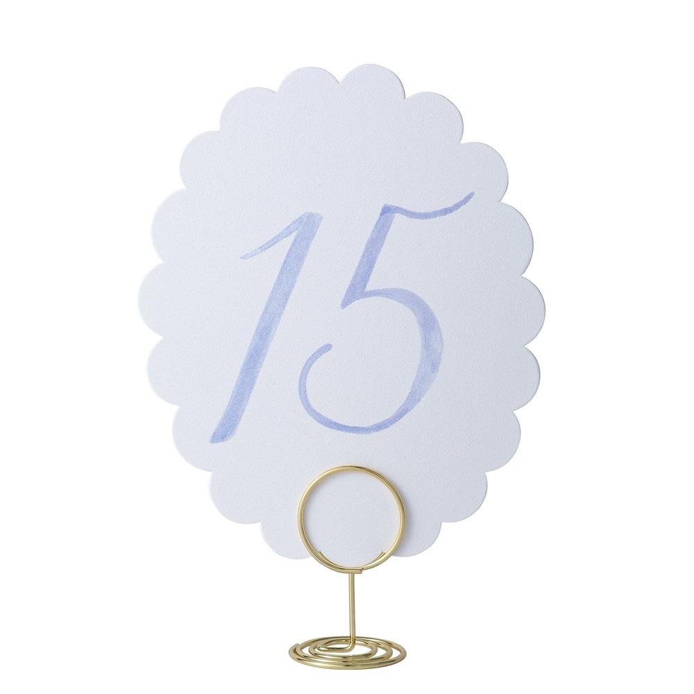 Scalloped Blue Wedding Table Numbers 120 Reception Event Signs Gold Holders