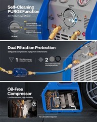 Portable Refrigerant Recovery Machine 3/4HP Single Cylinder 110-120V AC 60Hz