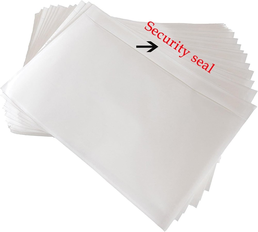 100 Waterproof Transparent Shipping Label Pouches 7.5 X 5.5 Inch Strong Adhesive