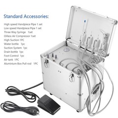 Portable Dental Unit with Air Compressor Suction System 65L/min/Folding Chair