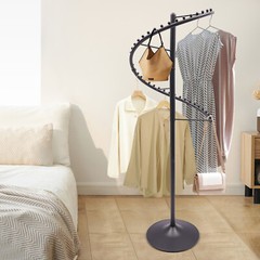 Spiral Rotating Clothes Rack Heavy Duty Garment Rack Bedroom Iron Hanger