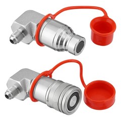 90 Degree Flat Face Skid Steer Hydraulic Quick Connect Coupler Set 3/8″ JIC Male