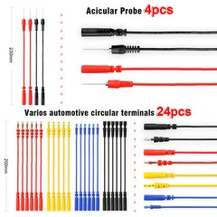92PCS Automotive Multimeter Test Lead Kit Wire-Piercing Clip Test Probe Wire Set