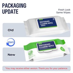 LOUKIN Dry Erase Wipes, Whiteboard Cleaning 50 Count (Pack of 1)