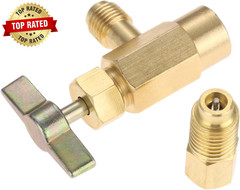 R1234YF Self-Sealing Can Tap with R134A Tank Adapter 1/4″ SAE 1/2″ LH Thread Val