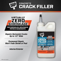 Concrete Crack Filler, Gray 16oz Dry 7079860500 DAP 7079860500 Resists Shrinkage