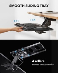 AX WABER Keyboard Tray Under Desk with Storage Drawer, Height Adjustable