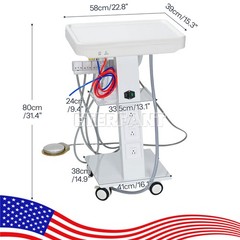 Portable Dental Mobile Delivery Unit System 4 Holes Suction Cart with Socket