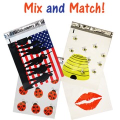 10×13 Poly Mailers, Bees, Flag, Lips, Bugs,Quality Flat Shipping Envelopes Bags!
