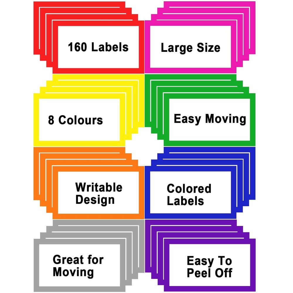 6 x 4 inch Large Moving Labels for Boxes, Blank 6 x 4 inches, A-color