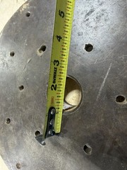 Lathe Face plate 10” diameter unsure of treads hole measures about 1.5”