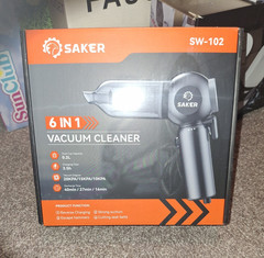 SAKER SW-102 6-in-1 Cordless Handheld Vacuum 12V Bagless 0.2L Tools