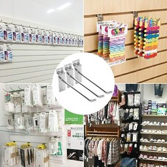 100 PCS 10 Inch Silver Slatwall Hooks Slat Wall Gridwall Panel Slat Wall Hooks