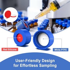 2mL Autosampler Vials 1000pcs, 9-425 Amber Borosilicate Glass with Caps for HPLC