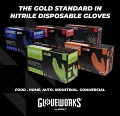 Gloveworks Black Nitrile Disposable Gloves – XL | 100ct | 6 Mil Protective Glove