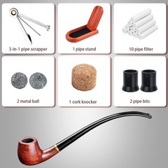 Joyoldelf Rosewood Churchwarden Tobacco Pipe – Complete Starter Set