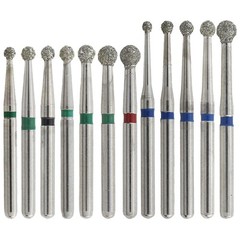 Dental Diamond Bur FG Burs Football Round End Taper Barrel Cylinder Pear Flame