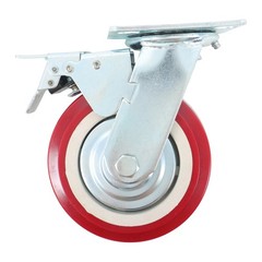 4Pcs Polyurethane 8″ × 2″ Heavy Duty Swivel Caster Wheel With Belt Brake Casters