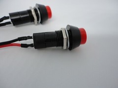 2Pcs Pack Lot 12mm 12V Momentary Round Red 2 Pin Power Button Switch Reset Cable