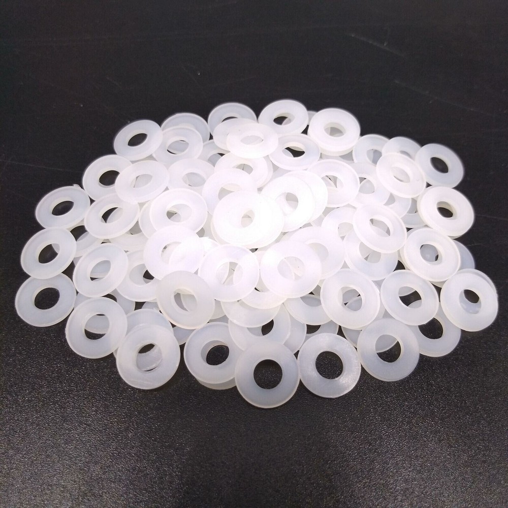 X50 #8 .369 OD .036 THICK NYLON FLAT WASHER WHITE PLASTIC ESSENTRA 16FW008032