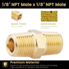 1/8 NPT Solid Brass Hex Nipples – 4 Pieces for Durable Connections
