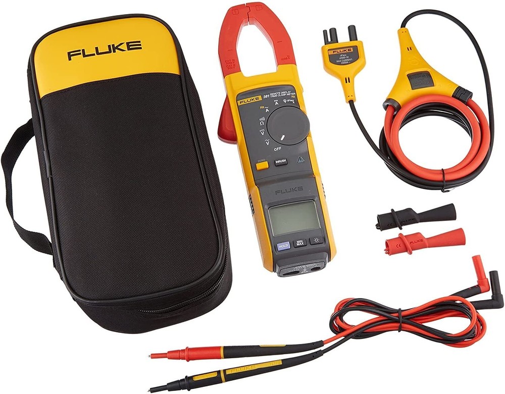 Fluke 381 Clamp Meter, Backlit LCD, 999.9 A A, 1.4 in (36 mm) Jaw Capacity